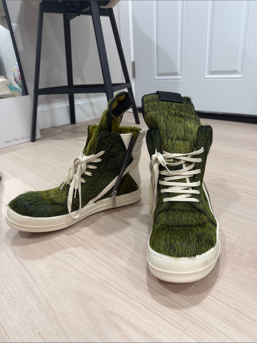 Rick Owens Green Geobasket Pony hair ( the famous grinch)